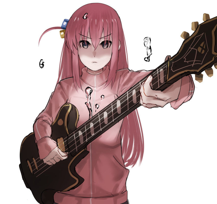 absurdres, bocchi_the_rock!, electric_guitar, gibson_les_paul, gotoh_hitori, guitar, hh_(hehexd06161704), highres