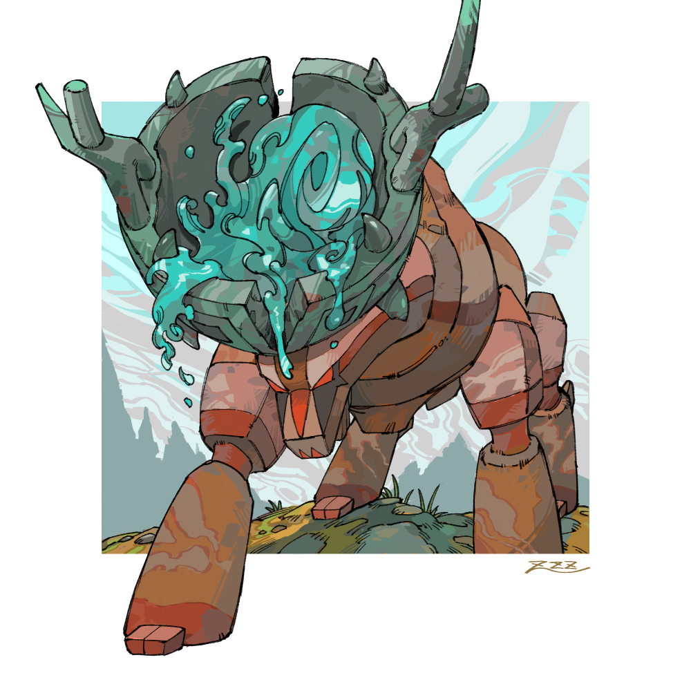 border, commentary_request, grass, looking_down, no_humans, outdoors, oyasuminjyutsu, pokemon