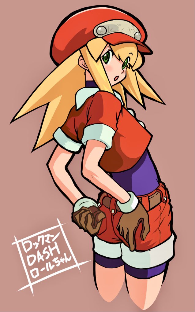 1girl, belt, bike_shorts, bike_shorts_under_shorts, blonde_hair, brown_gloves, cabbie_hat, cropped_jacket