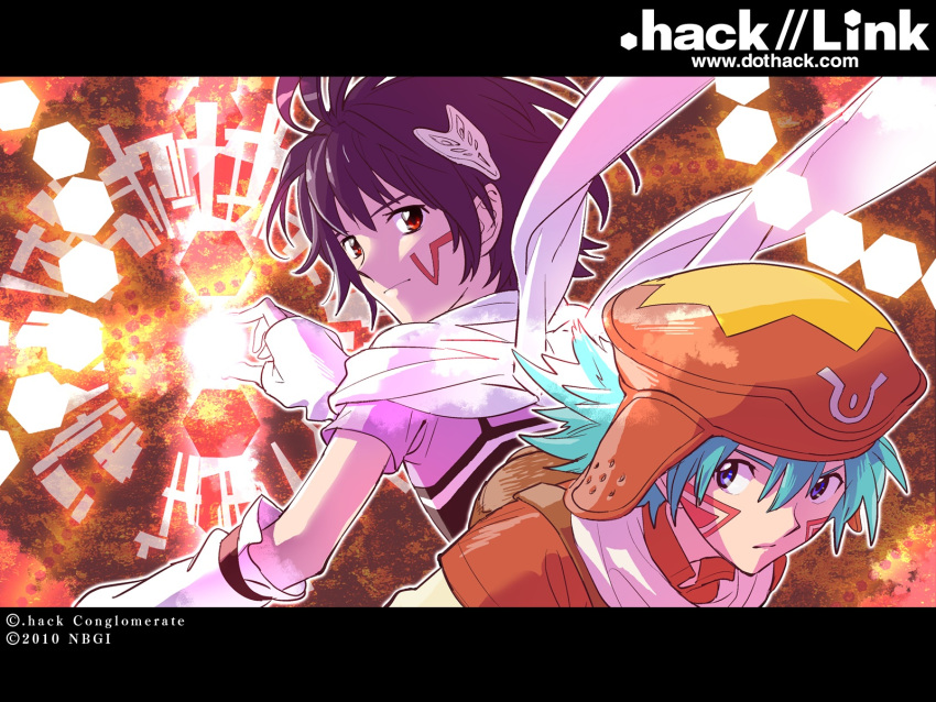 .hack, .hack//games, .hack//link, antenna_hair, aqua_hair, black_hair, cubia, highres