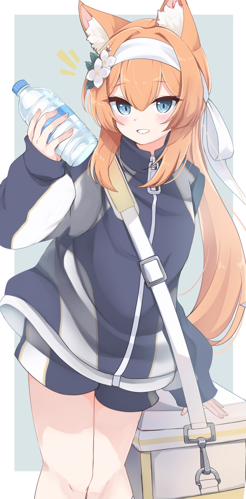 0kami_89zo, 1girl, absurdres, animal_ear_fluff, animal_ears, blue_archive, blue_eyes, bottle