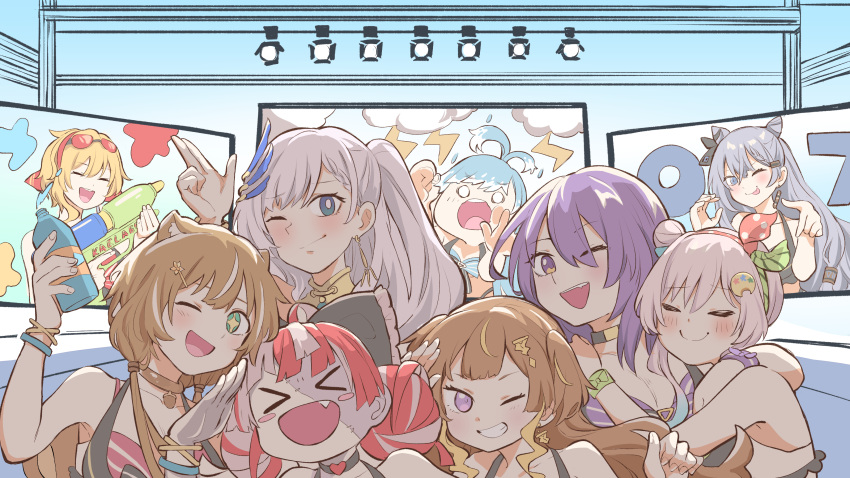 >_<, +_+, 6+girls, absurdres, airani_iofifteen, animal_ears, anya_melfissa, ayunda_risu
