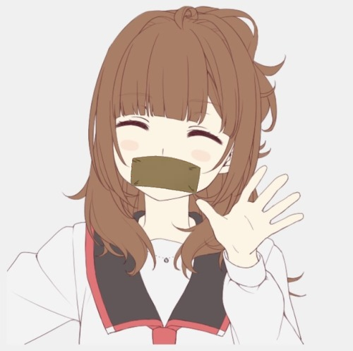 1girl, gag, improvised_gag, lowres, mouth_gag, non-web_source, picrew, solo