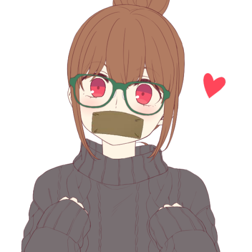 1girl, gag, improvised_gag, lowres, mouth_gag, non-web_source, picrew, solo