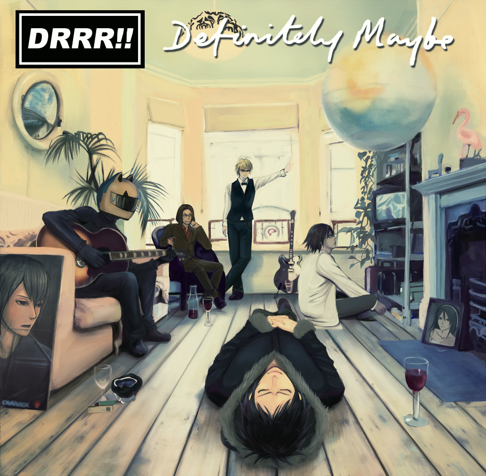 bad_id, black_hair, blonde_hair, celty_sturluson, durarara!!, guitar, heiwajima_kasuka, heiwajima_shizuo