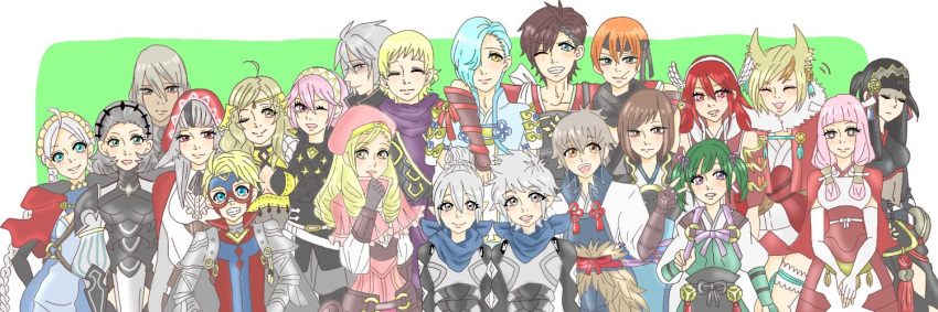 6+boys, 6+girls, animal_ears, asugi_(fire_emblem), blonde_hair, blue_hair, brown_hair, caeldori_(fire_emblem)
