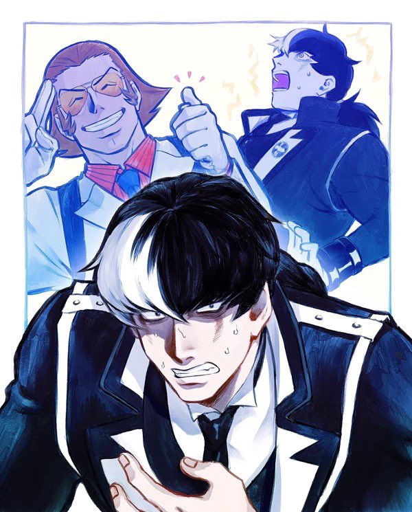 2boys, ^_^, ace_attorney, black_hair, black_jacket, black_necktie, blue_necktie, bobby_fulbright