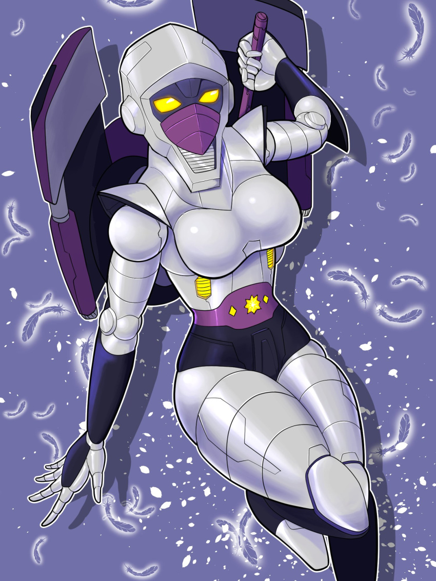 1girl, backpack, bag, breasts, curvy, glowing, glowing_eyes, highres
