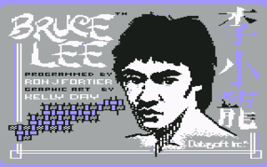 80s, 8_bit, bruce_lee, commodore_64, game_screenshot, screenshot, semi-realism, title_screen, vintage