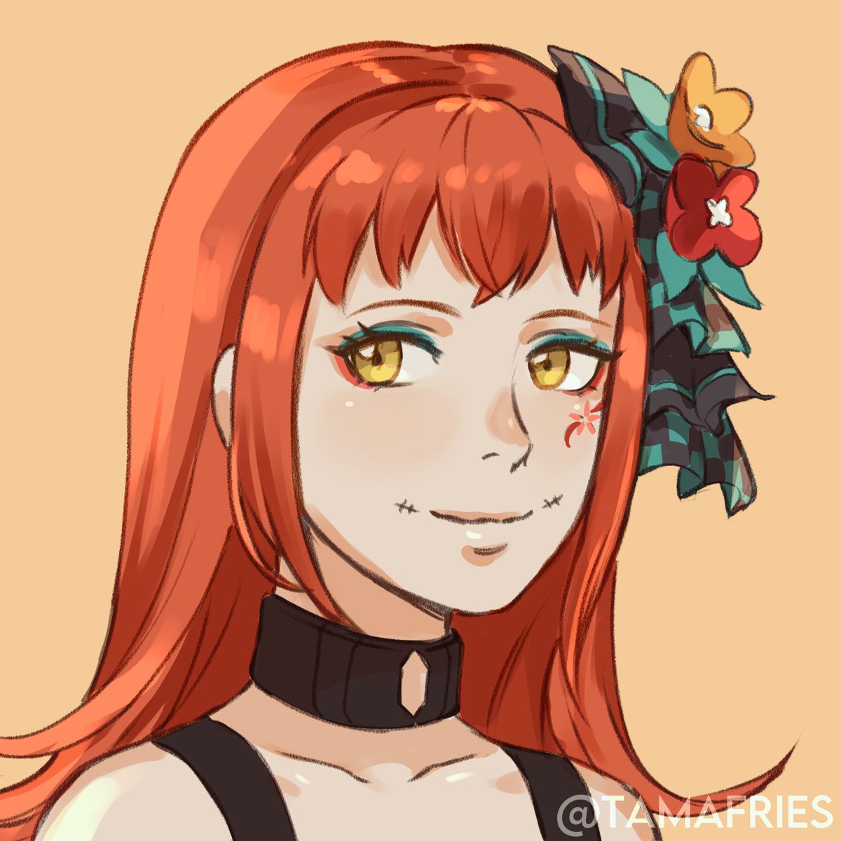 1girl, black_choker, choker, eyeshadow, fire_emblem, fire_emblem_engage, highres, long_hair