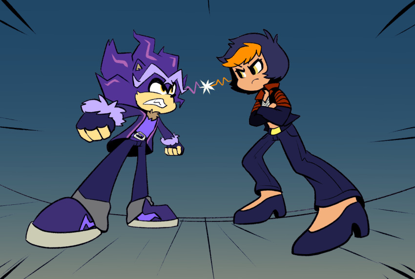 biker_clothes, chest_hair, fingerless_gloves, furry, furry_male, gloves, hedgehog, hedgehog_boy