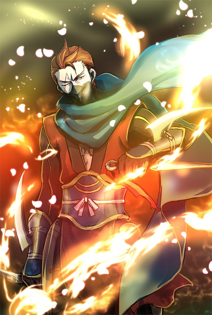 1boy, armor, facing_viewer, fe_knights, fire, fire_emblem, fire_emblem_fates, holding