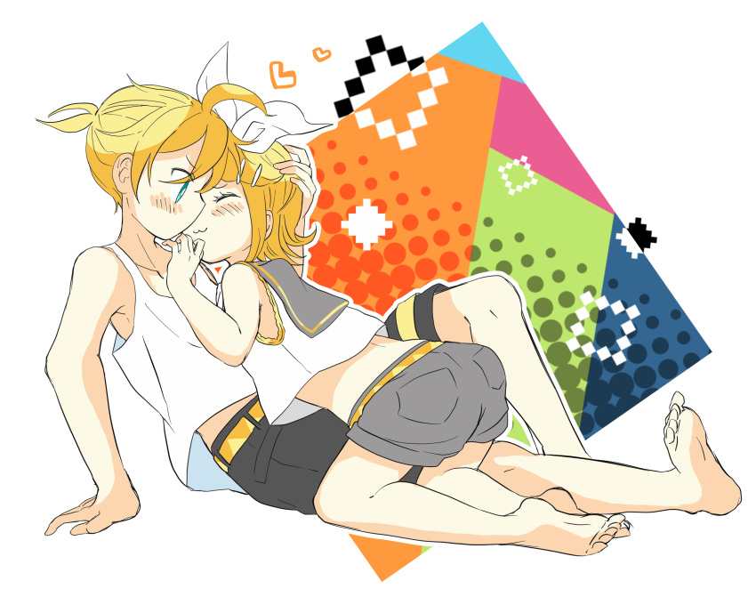 1boy, 1girl, 7:24, :3, ^_^, ahoge, aqua_eyes, back