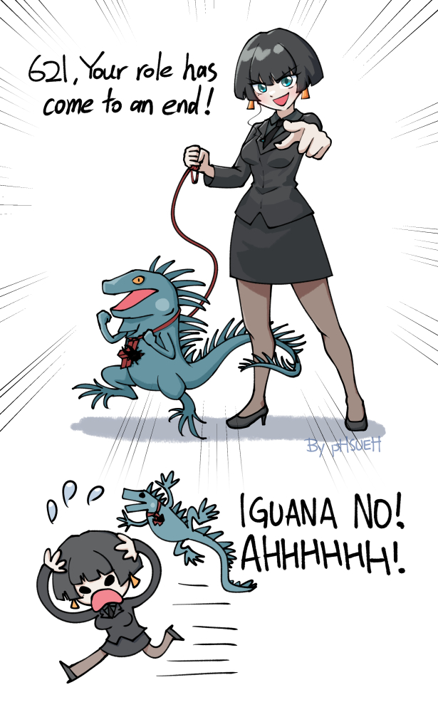 1girl, allmind_(armored_core_6), animalization, armored_core, armored_core_6, black_hair, black_pantyhose, black_skirt