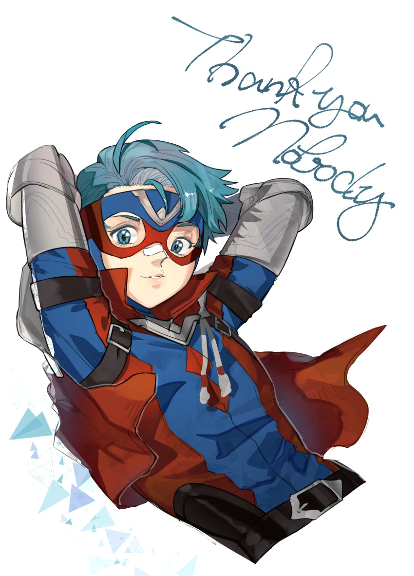 absurdres, arms_behind_head, arms_up, blue_eyes, blue_hair, fire_emblem, fire_emblem_fates, highres