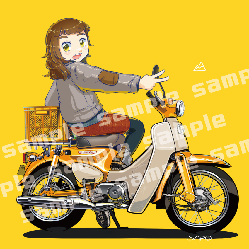 1girl, artist_name, black_pantyhose, blush, brown_hair, grey_footwear, grey_jacket, highres
