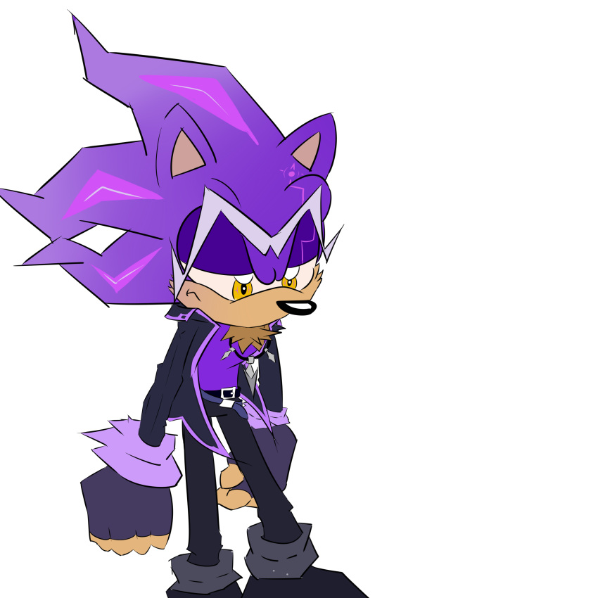absurdres, ashwinrox, belt, disappointed, fingerless_gloves, gloves, hedgehog_boy, highres