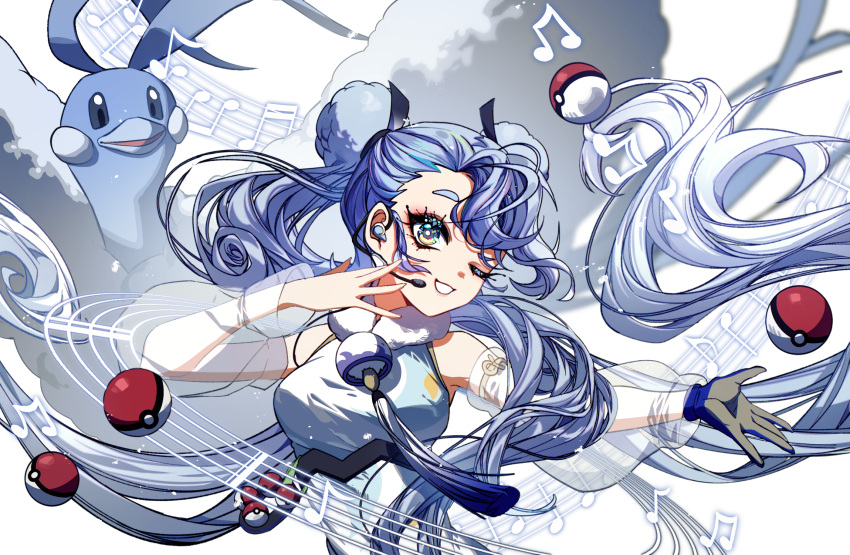 altaria, blue_eyes, blue_hair, detached_sleeves, earpiece, flying_miku_(project_voltage), hatsune_miku, headset