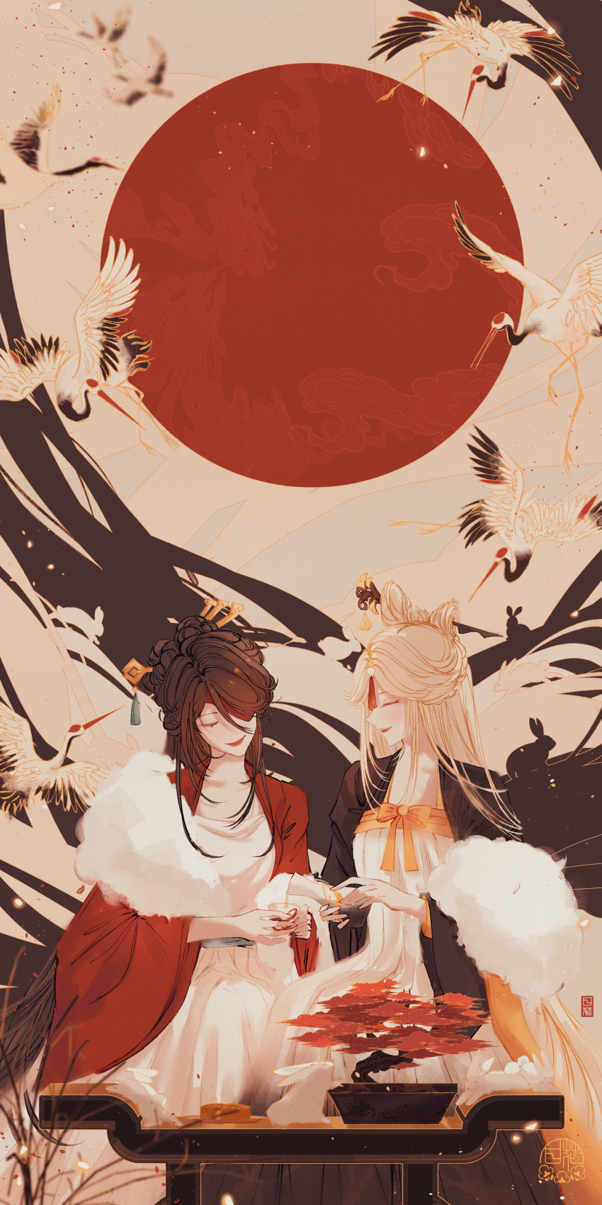 2girls, absurdres, alternate_costume, beidou_(genshin_impact), belt, bird, black_robe, blue_belt