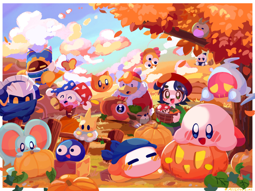 :d, :o, ^_^, adeleine, armor, autumn, autumn_leaves, bandana