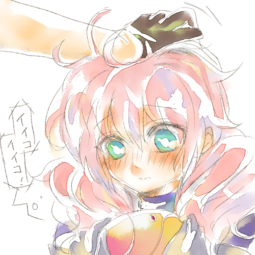 bad_id, blush, feldt_grace, gloves, gundam, gundam_00, haro, lockon_stratos, lowres, petting, pink_hair, siat, twintails