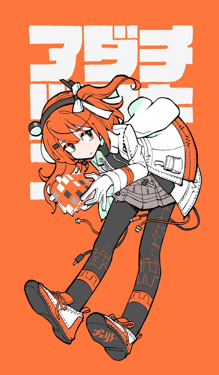 1girl, a.i._voice, adachi_rei, black_leggings, cable, cherico, circuit_board_print, closed_mouth