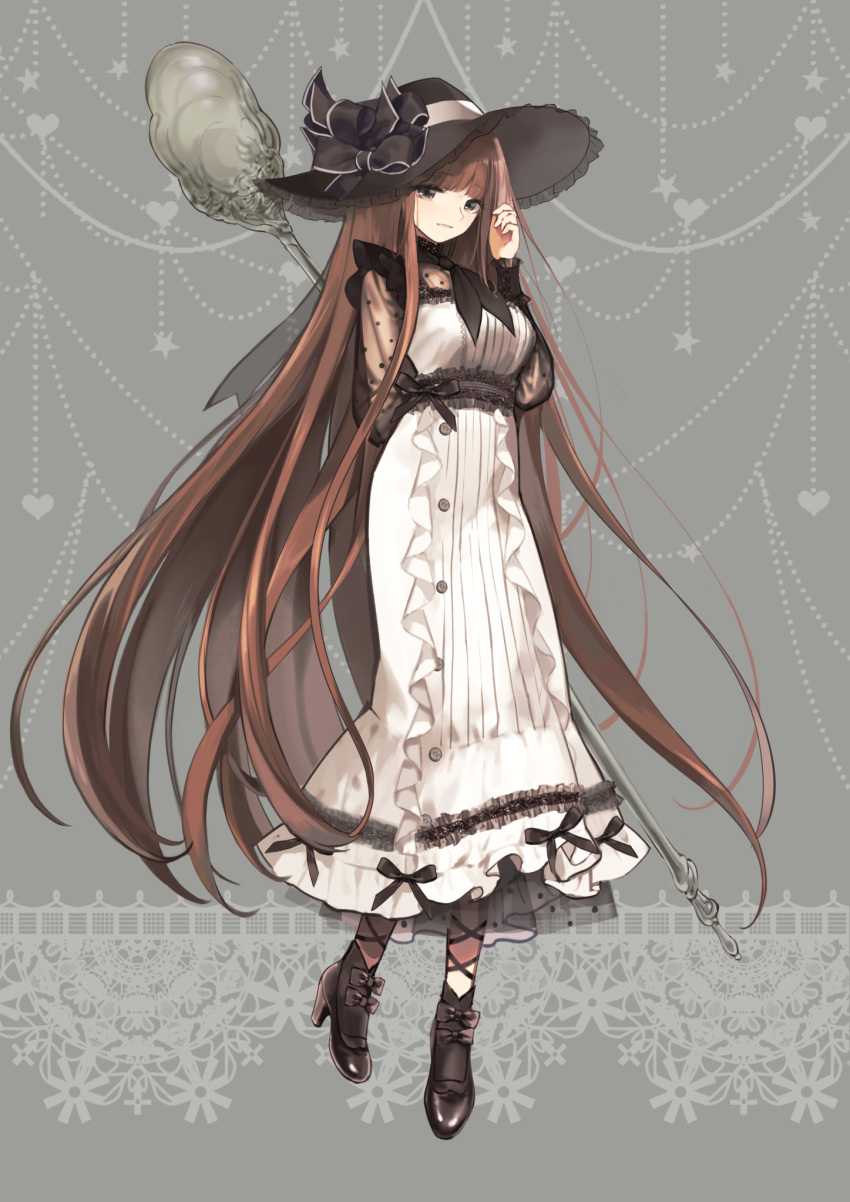 1girl, arm_behind_back, black_bow, black_footwear, black_headwear, black_neckerchief, black_socks, blunt_bangs