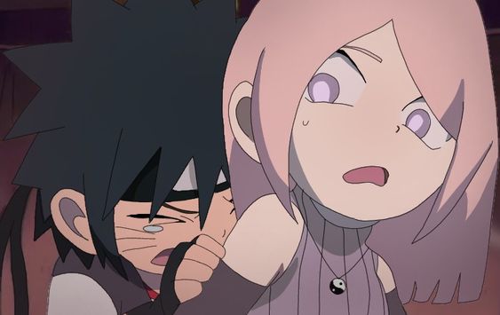 black_hair, couple, female, hyuuga_memory, male, menma_(naruto), naruto, naruto_(series), naruto_shippuuden, original_character, pink_hair, uzumaki_menma