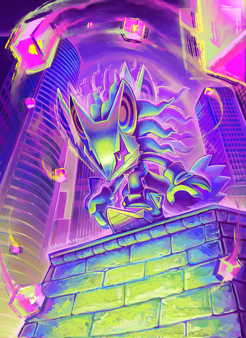building, city, cube, furry, furry_male, gloves, highres, infinite_(sonic)