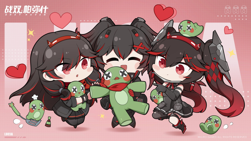 3girls, absurdres, bare_shoulders, black_dress, black_footwear, black_hair, black_jacket, black_pantyhose