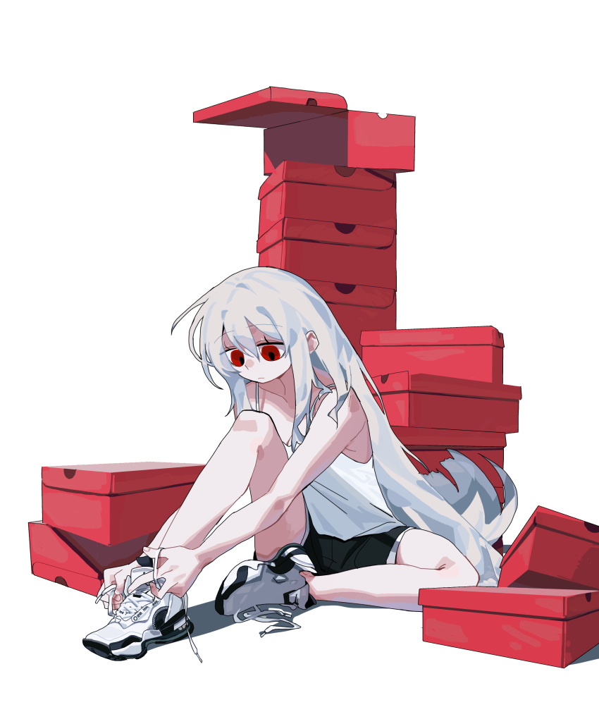 1girl, absurdres, arknights, bare_arms, black_shorts, closed_mouth, highres, long_hair