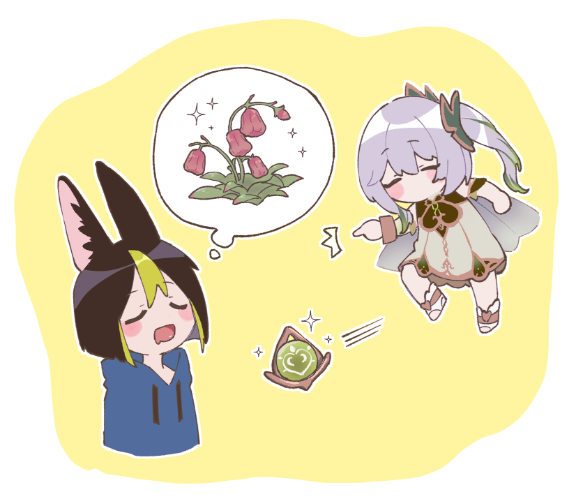 1boy, 1girl, animal_ears, black_hair, blue_hoodie, bracelet, braid, cape