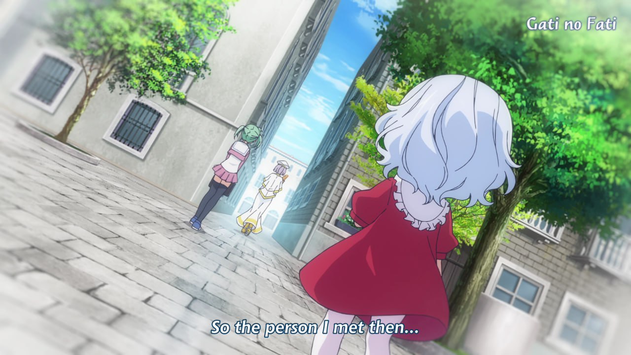 3girls, aged_down, anime_screencap, anya_dostoyevskaya, aria, aria_the_crepuscolo, back, child