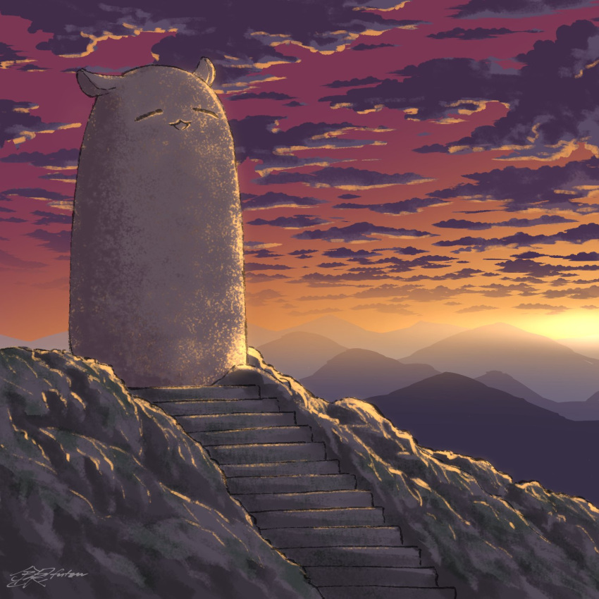 closed_eyes, clouds, cloudy_sky, dusk, ginfutsuu, highres, hololive, hololive_english