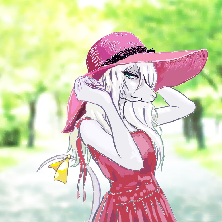 1girl, alternate_costume, aqua_eyes, bare_arms, bare_shoulders, closed_mouth, dress, final_fantasy