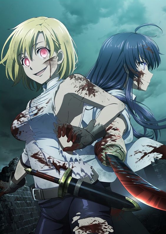 1boy, 1girl, blonde_hair, dark_hair, female, male, mikoto_kibitsu, peach_boy_riverside, saltorynne_ardalake