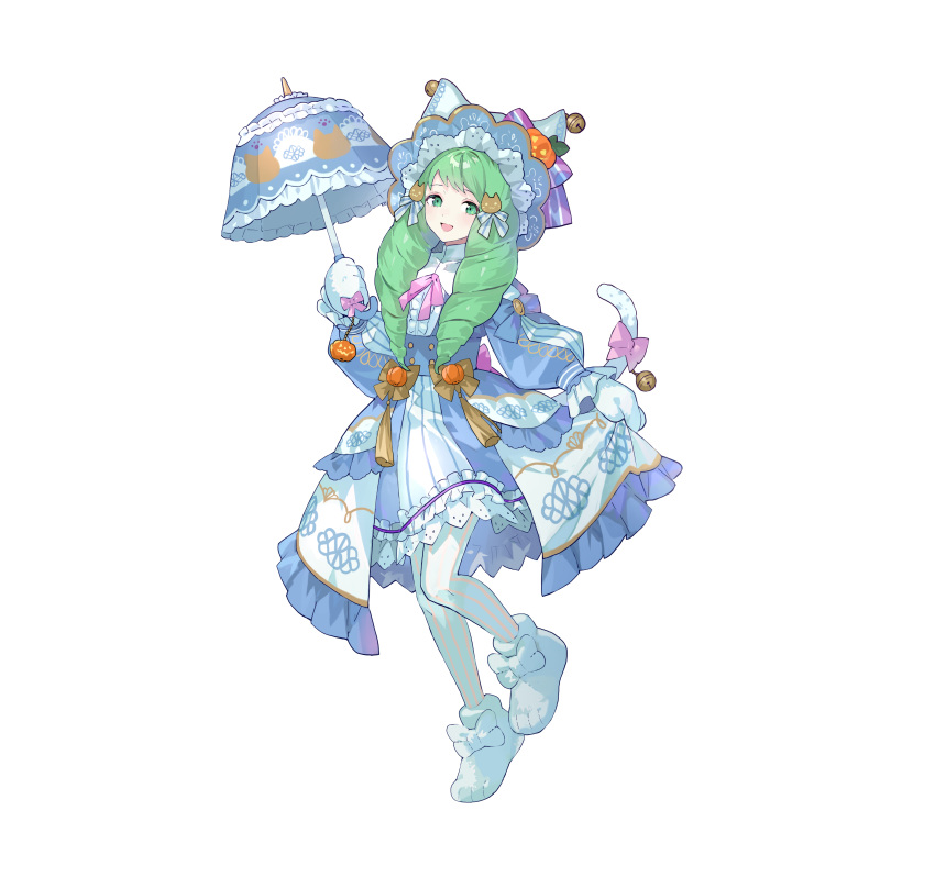 1girl, absurdres, alternate_costume, animal_hands, bell, blush, candy, cat_paws
