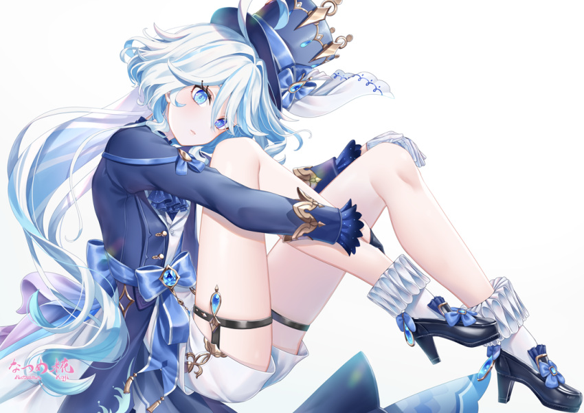 furina_(genshin_impact), genshin_impact, natsume_koji, simple_background, solo, tagme, white_background