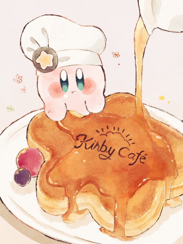 :t, badge, berry, blue_eyes, blush, blush_stickers, button_badge, chef_hat