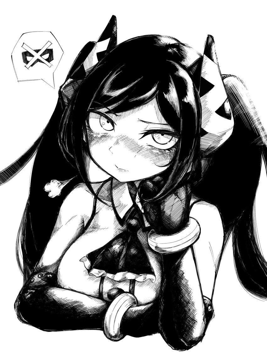1girl, ascot, aygoftenover, bare_shoulders, blush, breasts, closed_mouth, collared_shirt