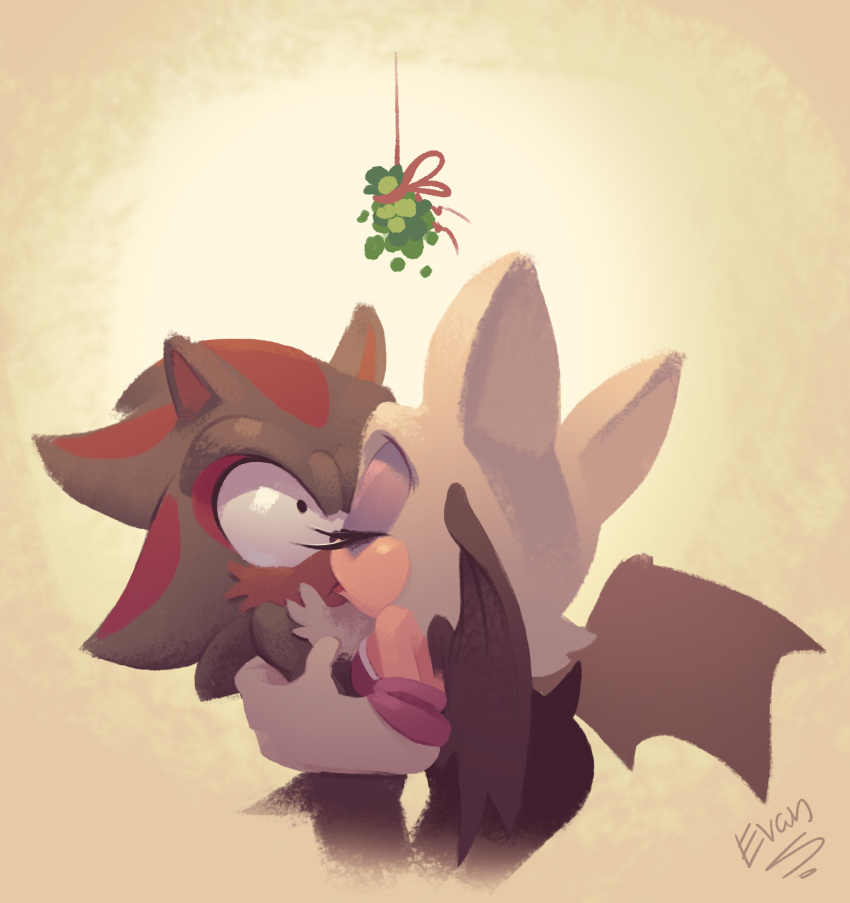 1boy, 1girl, absurdres, animal_ears, artist_name, bare_shoulders, bat_ears, bat_wings