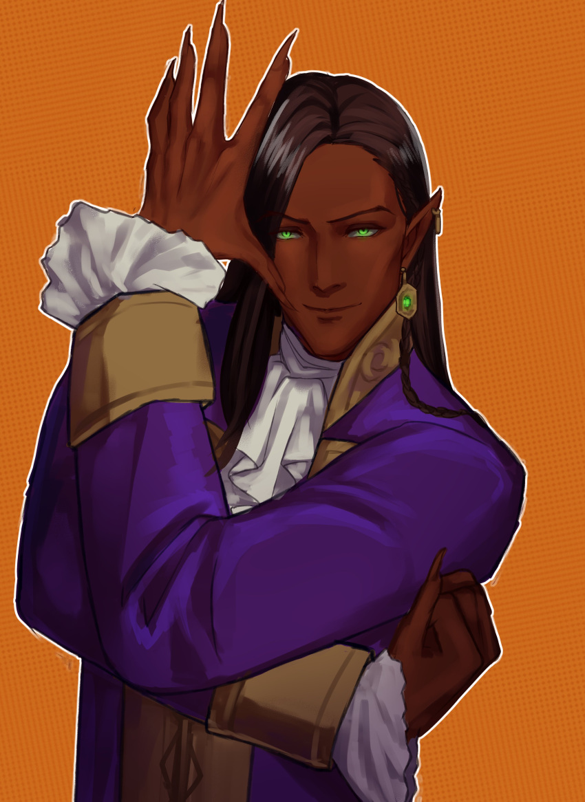 1boy, absurdres, ascot, brown_hair, castlevania, castlevania:_nocturne, dark-skinned_male, dark_skin