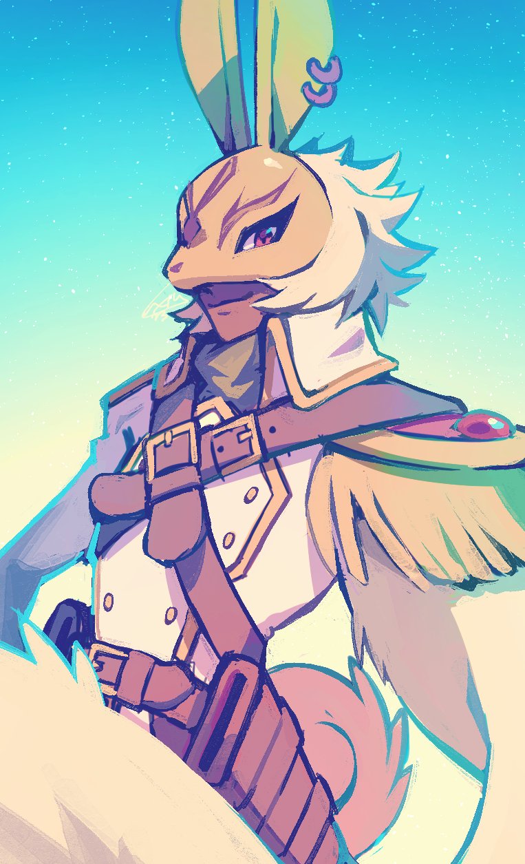 1boy, animal_ear_piercing, belt, brown_belt, dark-skinned_male, dark_skin, diarbbitmon, digimon