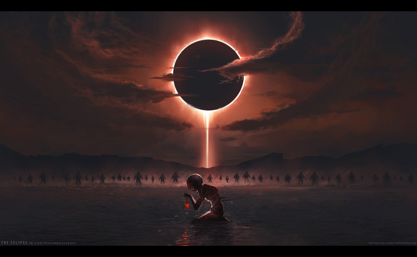 1boy, 6+others, artist_name, behelit, berserk, black_border, border, clouds