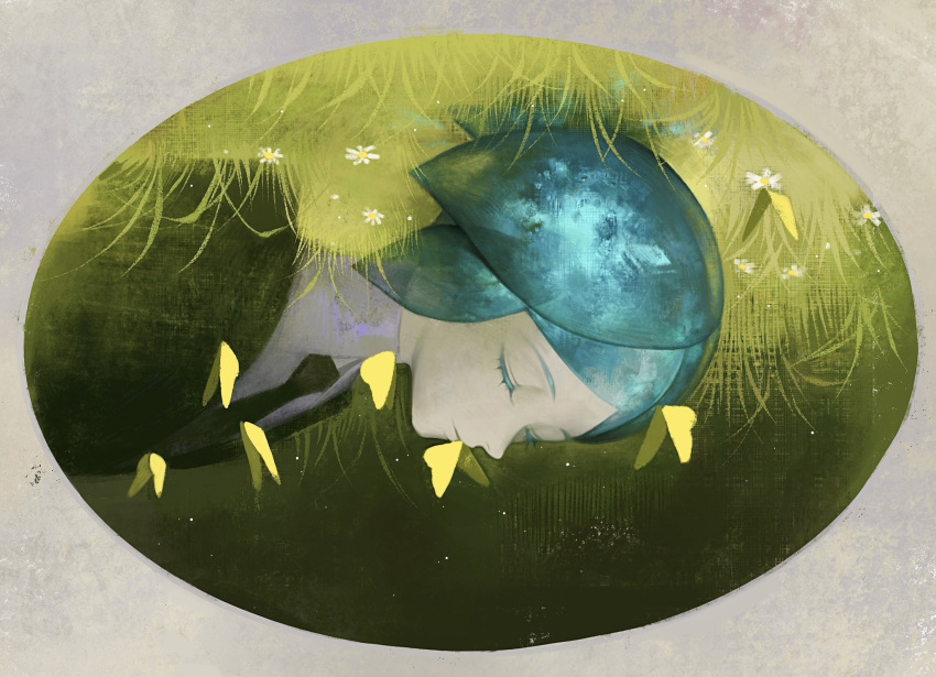 1other, animal, animal_on_chest, aqua_hair, black_necktie, bug, butterfly, butterfly_on_face