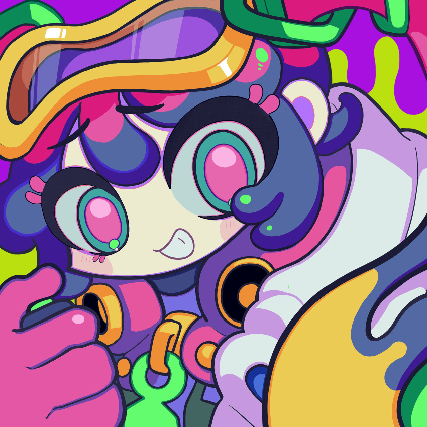 1girl, absurdres, blonde_hair, blue_eyes, blush, commentary_request, gloves, goggles