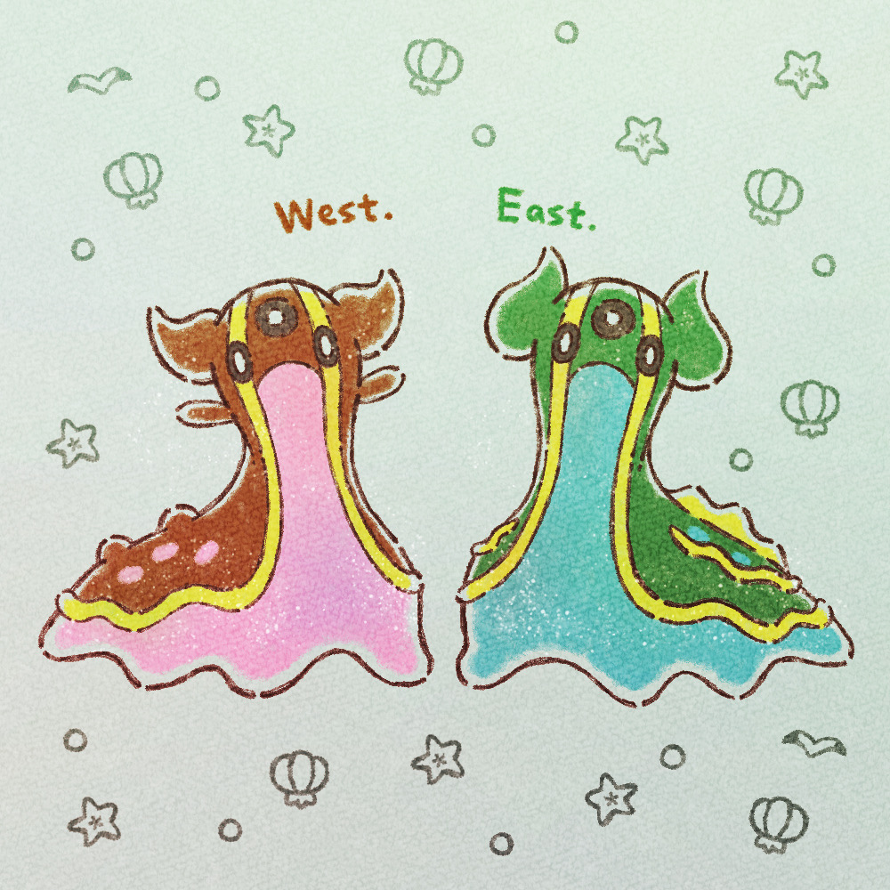animal_focus, bird, black_eyes, bright_pupils, closed_mouth, english_text, gastrodon, gastrodon_(east)