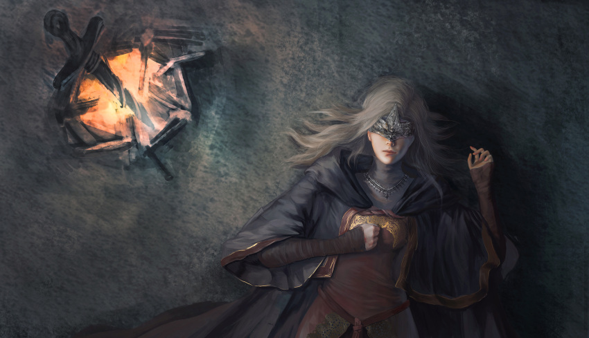 1girl, adora_zhang, dark_souls_(series), dark_souls_i, dress, fire_keeper, from_software, highres