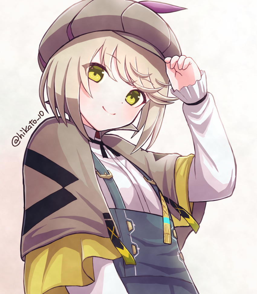 1girl, blonde_hair, detective, fur_hat, gloves, hair_ornament, hat, heaven_burns_red