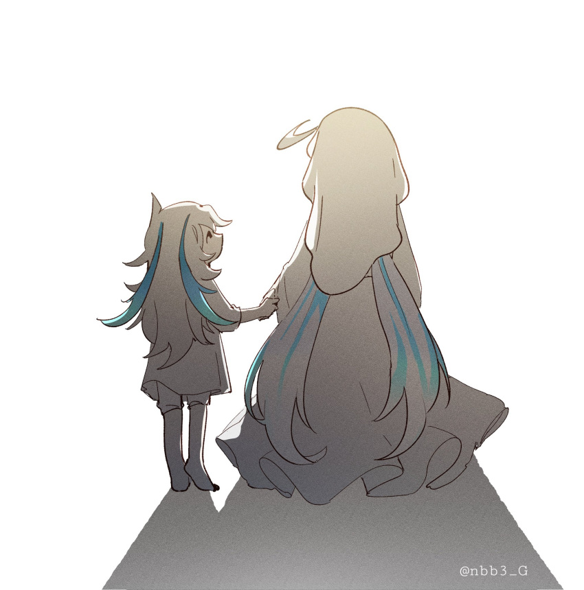 1boy, 1girl, ahoge, antennae, barefoot, furina_(genshin_impact), genshin_impact, highres